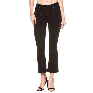 NEW PAIGE colette crop flare velvet pants in black